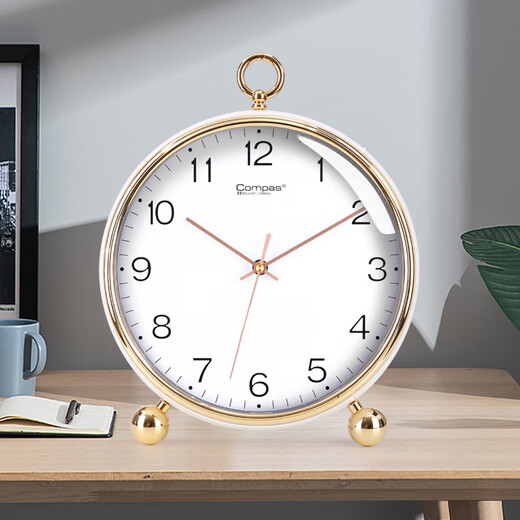 Kangbas simple table clock living room bedroom study desktop clock 2025 creative fashion table clock calendar quartz clock 3476Y calendar white (29 cm)