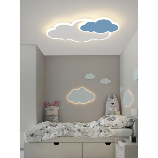 欧普照明（OPPLE）云朵卧室灯led吸顶灯现代简约温馨浪漫创意男女孩房间灯儿童房灯 6296款65cm[全光谱]三色变光