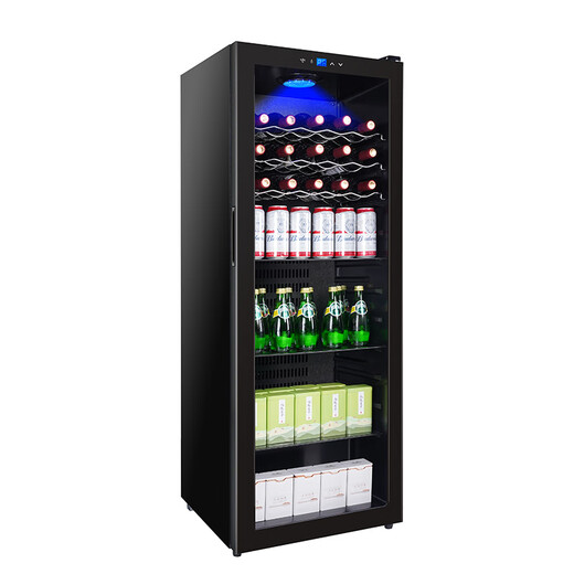 Royalstar ice bar refrigerator European style constant temperature wine cabinet hotel home living room refrigerator mini small single door office fresh display display sample tea beverage cabinet first class energy efficiency 258L digital display temperature + full refrigeration + blue light + wine rack