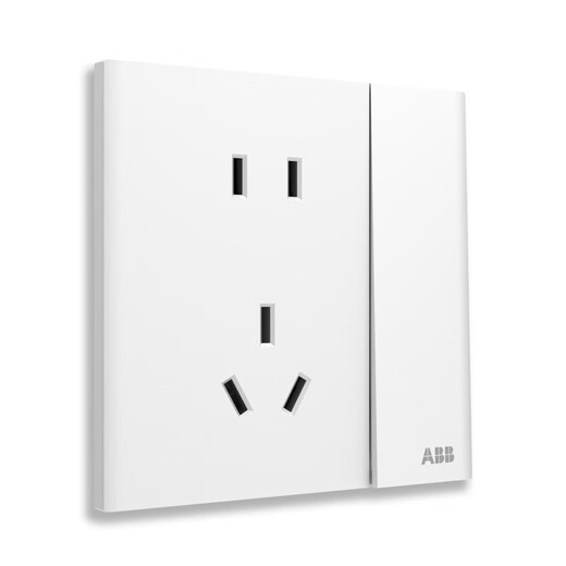 ABB switch socket panel Xuanpu series white 86 type household power supply five holes one open single control