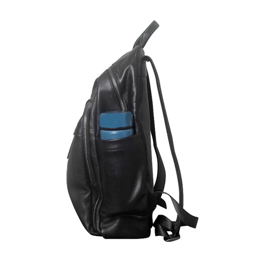 欧伦驰（OULUNCHI）轻奢高端真皮双肩包商务出差旅行男士电脑背包头层牛皮书包 黑色 30*14*42CM