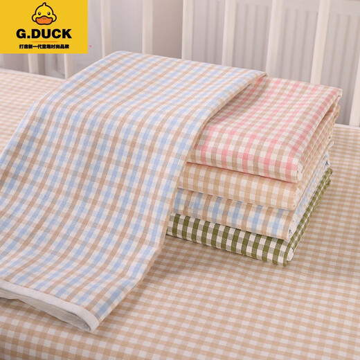 G.duck隔尿垫婴儿夏季防水透气可洗大号苎麻凉席尿垫幼儿童隔夜床姨妈垫 绿色一条装 90x110cm
