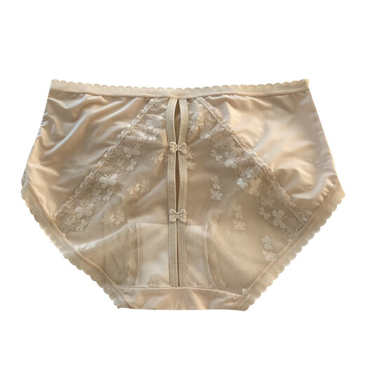 Demon Fox Women's Underwear Sexy Lace 4 Pack Pure Desire Lace Underwear Female Sexless Mulberry Silk Bottom Crotch Girls 2 Y3899-Light Pink + Green + Skin Tone + Black L Suitable for 80-120Jin [Jin equals 0.5 kg]