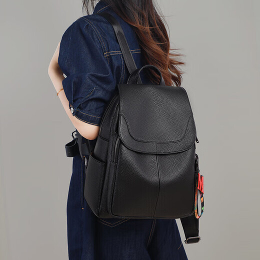 Anysmic International Light Luxury Brand Bag Women's Back's Backpack Women's 2025 New Fashion Lightweight Travel grande capacité Backpack Black (cadeau)