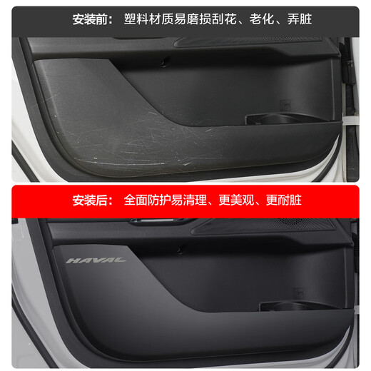 Huizhuo Haval Porte de troisième génération Anti-Kick Pad National Trend Version Harvard Car Decoration intérieure Décoration Intérieur Accessoires SN9898 2021 Deuxième génération Harvard H6 Door Anti-Kick + Vice Driver
