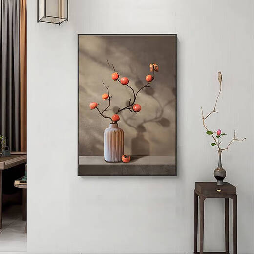 咏幻客厅装饰画竖版沙发背景墙挂画餐厅餐桌饭厅厨房壁画 J 35*509薄板无框黑-纹理画