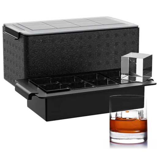 High-end transparent ice ball mold for home use 1 out of 8 whiskey square silicone ice tray bubble-free ice box 2 wave dot square mold color box packaging 4 points 5cm