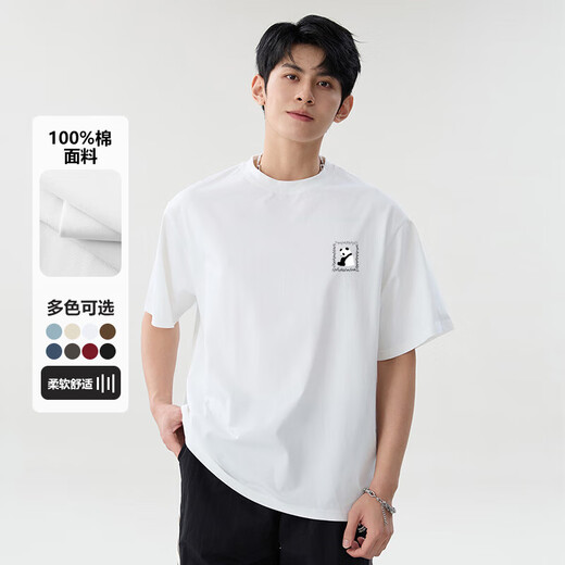 
220g pure cotton 2025 Glacier Blue Short Sleeve T-shirt for Women in Summer T-shirt Sweet Student Top B701YL 1695 White L
