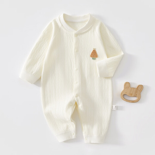 
Jingqi (JOYNCLEON) baby clothes spring and autumn clothes onesie small month-old pure cotton baby crawling clothes underwear newborn baby long sleeves little tree milk white 66cm [3-6 months, weight 6.8-8.9kg]
