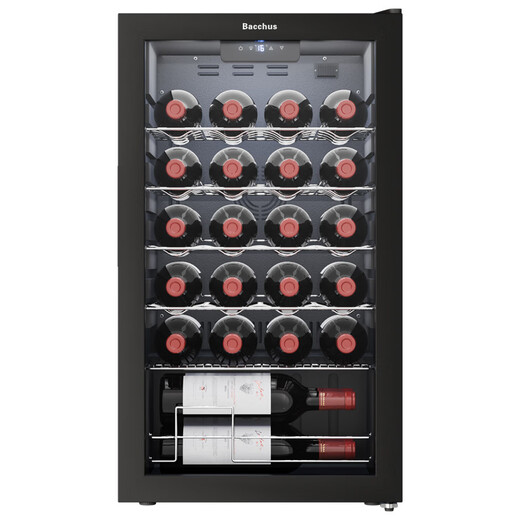 Bacchus YC-86 red wine cabinet 24 bottles thermostatic cabinet multi-function wine cabinet home compressor office small wine cellar tea cabinet air-cooled frost-free single-door living room display cabinet YC-86 air-cooled stainless steel wave shelf (wine cabinet) 24 bottles