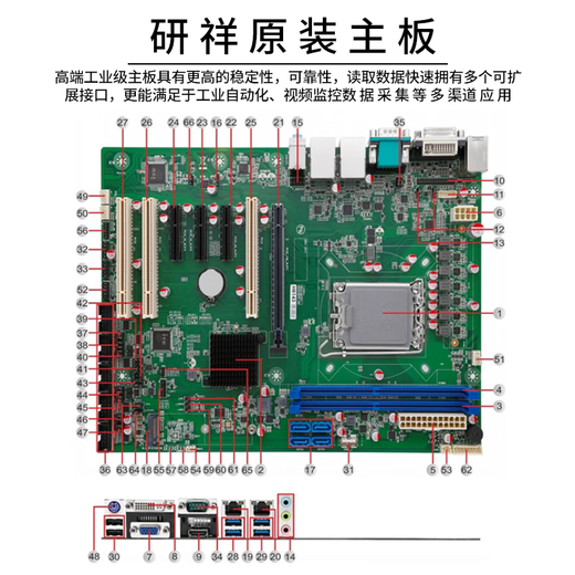 Wusi Industrial Control Machine Research PC-310 710 810 620H Machine Vision Multi-Network Port Serial Port Replacement Research IPC-610L 510 Server IPC-310/EC0-1816 i5/4G/256G Solid State