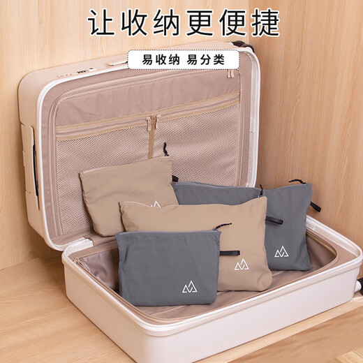 Cosmetic bag, water-repellent storage bag, portable business trip, toiletry bag, small bag, small sundries, data cable storage bag, dark gray, medium zipper, water-repellent