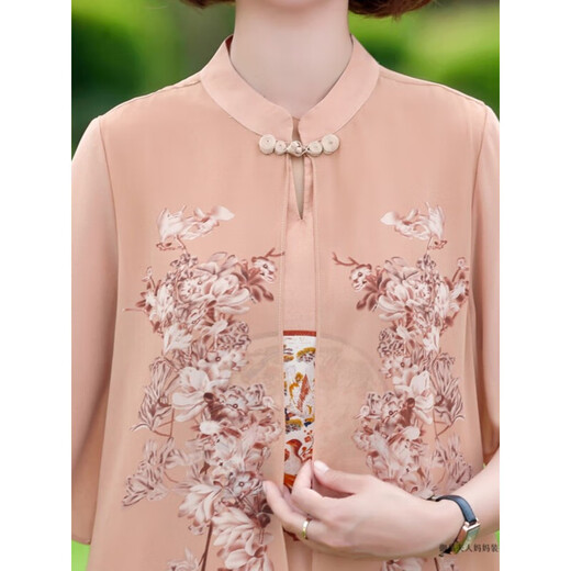 Yu Sen Yi Fat Mom Robe d'été plus graisse plus grande taille Cheongsam Summer d'âge moyen et de tempérament âgé jupe en mousseline 6629 kaki 4xl recommandé 140150jin [Jin est égal à 0,5 kg]