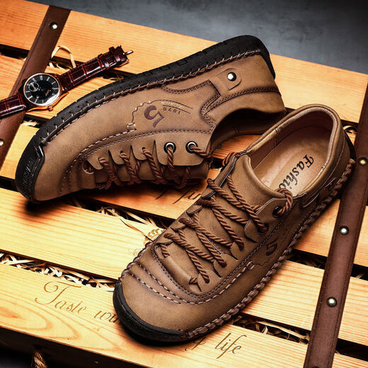 Región occidental zapatos de cuero para hombres de camello de verano zapatos casuales hechos a mano delgados a mano transpirables al aire libre 48 zapatos de hombres de cuero genuino de gran tamaño 9931 negro 38