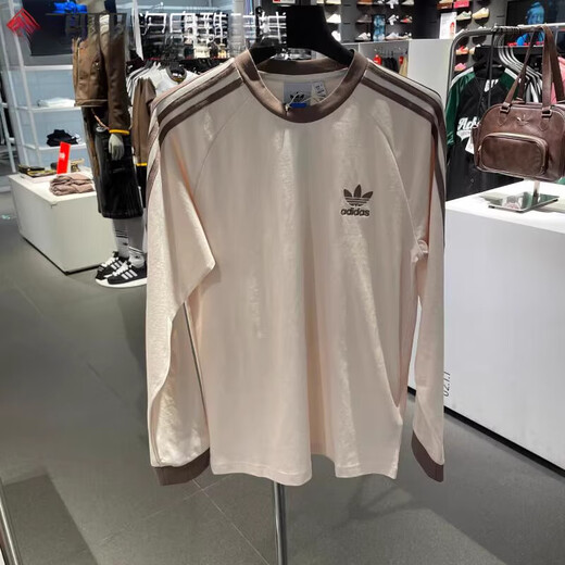 阿迪达斯 （adidas）三叶草Adicolor三条纹男子运动休闲长袖T恤IA4879 IA4877 IA4879白色 2XL 185/108A