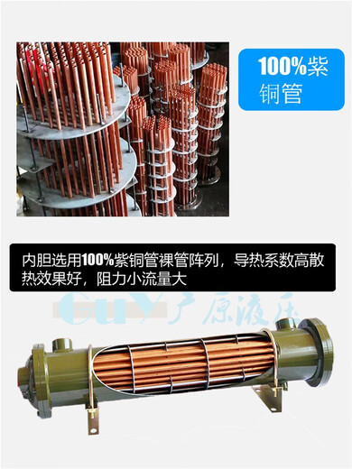 液压水冷散热器油冷却注塑机换热器OR-100/200铜列管式水循环液冷 OR60048条纯铜管 1098元