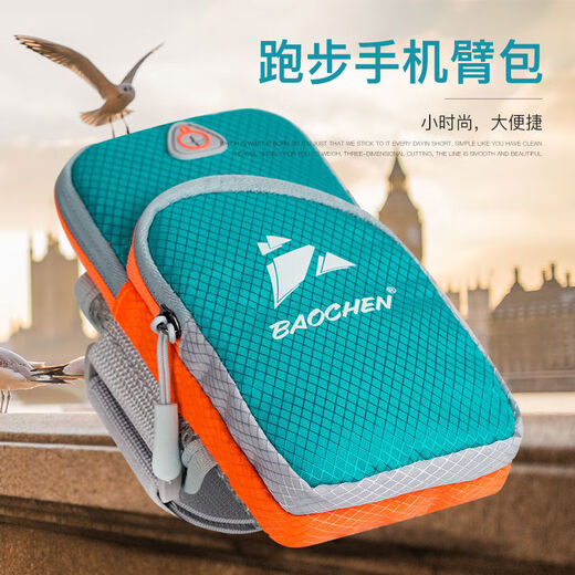 Chaosihui running mobile phone arm bag fitness sports equipment unisex arm strap wrist bag mobile phone arm bag storage bag blue diamond pattern large capacity + can't be thrown away fitness coach