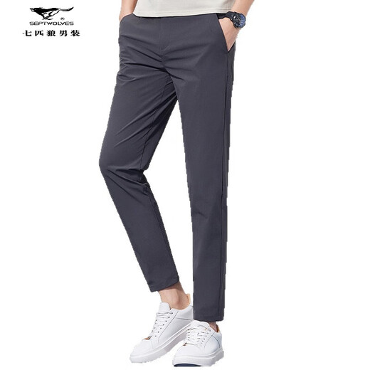 Seven Wolf 2025 Jóvenes pantalones recortados al aire libre Summer Nuevo negocio versátiles pantalones transpirables rectas color sólido mshn-6623 negro m