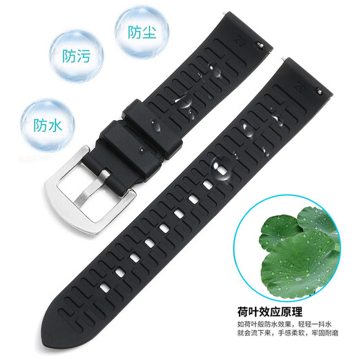 
GIOIO Guzun Watch Strap Original Silicone Waterproof Sweat-proof Pin Butterfly Cuff/6193 Accessories Leather Chain Black Blue 20 [Fluoroelastic] Green + Rose Gold Butterfly Cuff Strap Interface Width -21mm