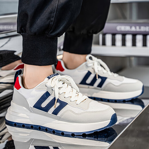 Changxiang Huili men's shoes for men's summer new mesh breathable casual board shoes for students' sports running shoes thick-soled dad shoes RF-1853 white 41