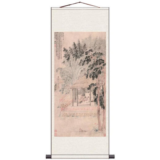 三栖虎国画竹子翠鸟仿古卷轴画茶楼装饰丝绸画挂画板桥竹字条幅名家字画 板桥竹 (2) 8030卷轴画心丝绢