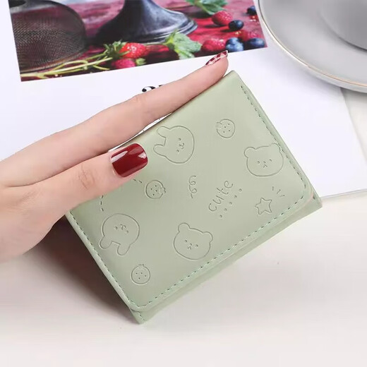 Neue kleine Frauen kleine Tasche mit drei Falten einfacher Falten und frischem Mini-Kartenbeutel-Karten-Bag-Blue-1-Stück Keine Spezifikationen