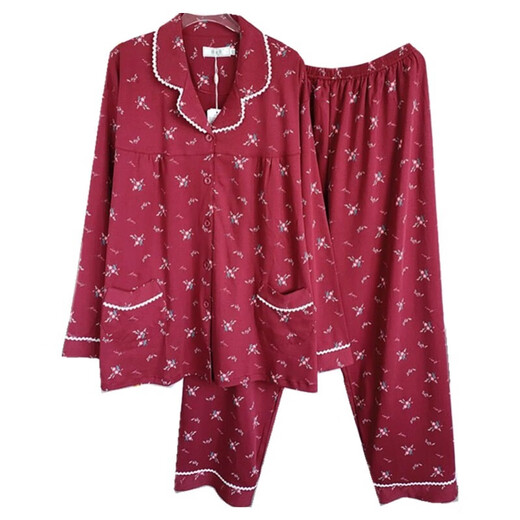 Yiruocai großer Pyjamas für Frauen 200 Jin [Jin ist gleich 0,5 kg] plus Fett plus großer Frühlings- und Herbst-Frauen-Pyjamas extra großgröße 300 Jin [Jin ist gleich 0,5 kg] High-End-Design Sense Rund Hals 9274 Dunkelblau Durchschnittsgröße XL135-160 Jin [Jin entspricht gleich) Jin gleich.