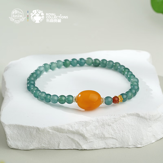 Potala Palace's unique jadeite beeswax approximately 7g jade bracelet 18K gold flower agate bracelet for women as a birthday gift for girlfriend