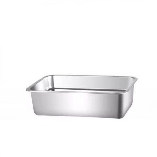 Zixian Tehou Canteen 304 stainless steel flat bottom square tray rectangular tray kitchen commercial square basin cat litter box with lid/one-piece molded basin 60*40*20 deep/capacity about 37200 ml