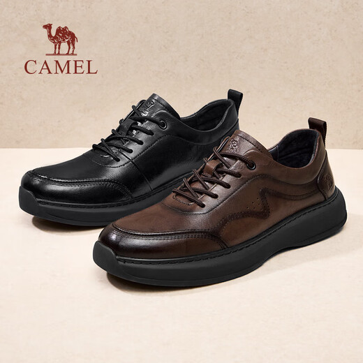 Camel (CAMEL) cowhide comfortable soft sole versatile light business men's casual sports leather shoes G15A155052 black 42