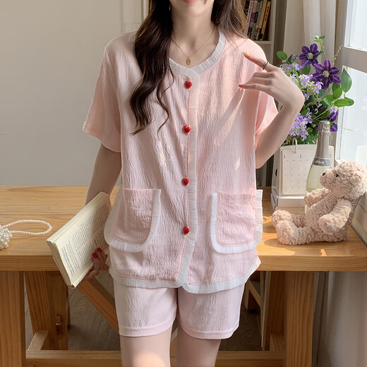Pajama de verano de Mengluan para mujeres en 2025 Nuevo estilo con almohadilla de techo pantalones cortos de manga corta