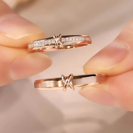 MZMZ Intertwined Platinum Couple Ring PT950 Platinum Pair of Rings Wedding, Valentine's Day, Birthday Gift for Girlfriend, Wife, Light Luxury Style - Live Pair of Rings, Local Warehouse/Next Day Delivery