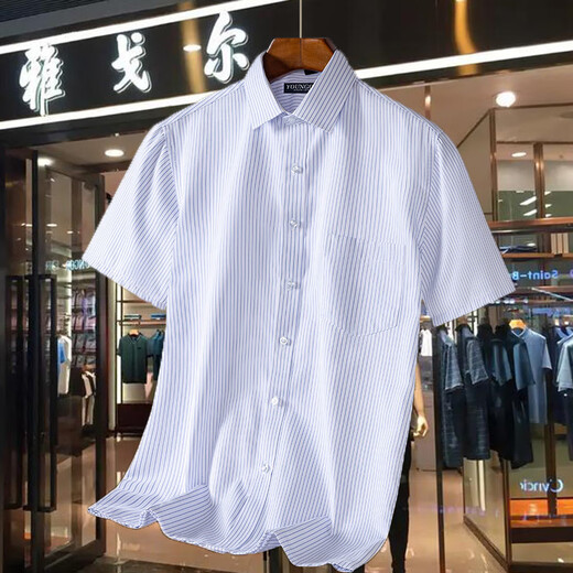 Tienda oficial de Yageor Insignship 2025 NUEVA DP Camisa de manga corta de algodón corto de algodón de hierro para hombres Camiseta anti-wrinking sin hierro Casual DX6624 2XL 185/108 44 Sugerencias 180-195Jin [Jin equivale a 0.5 kg]