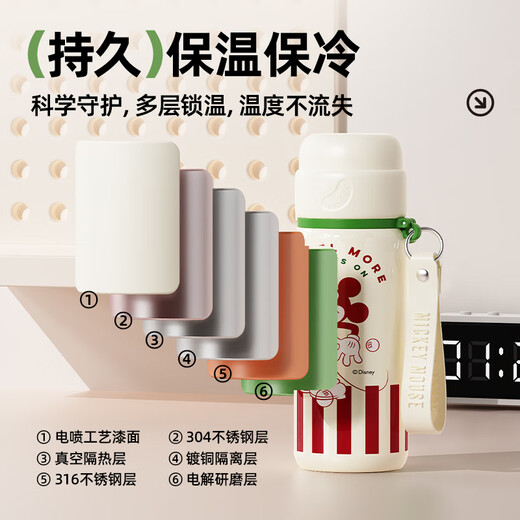Disney 316 Children's Thermos Cup für Männer und Frauen, um für den Herbst- und Winterkindergartenkessel zur Schule zu gehen.