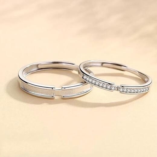 DRpt950 platinum ring Jianjia Bailu platinum couple ring men and women engagement birthday gift for girlfriend Jianjia Bailu pair ring