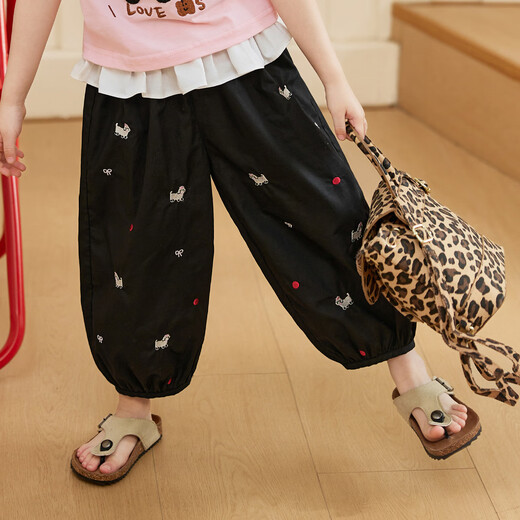 LUSON Little O Bao Children's Clothing Baby Summer Pants Thin Style 2025 New Girls Ruffle Leaf Curtain Lantern Mosquito Repellent Pants