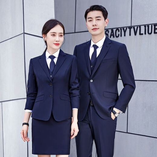 
CEO Yageol black suit men and women autumn and winter temperament college student teacher interview work clothes suit professional formal suit women black suit + pants 378 L