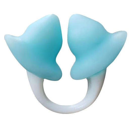 OEMG swimming nose clip silicone earplugs anti-choking nasal congestion diving artifact children's set baby bath supplies new small (S) sky blue