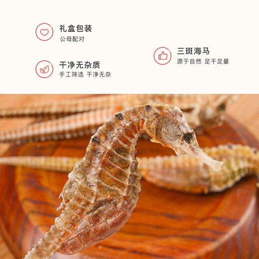和道家 海马3g 三斑海马公母一对 礼盒装一公一母正品泡酒/煲汤药材滋补
