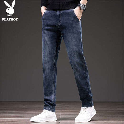 Playboy (PLAYBOY) jeans men's pants men's autumn and winter casual pants men's straight slim high-end trousers