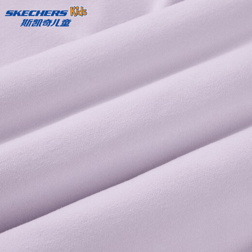 Skechers Skechers children's fleece sweater unisex half-chest zipper warm and comfortable long-sleeved shirt P425K060 light snow cyan/00EW 170