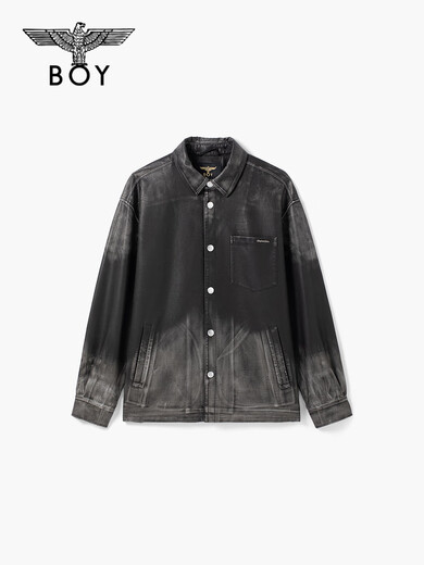 BOY LONDONBOYLONDON spring couple style long-sleeved three-dimensional letter gradient retro style imitation leather jacket N44001 Gray XS