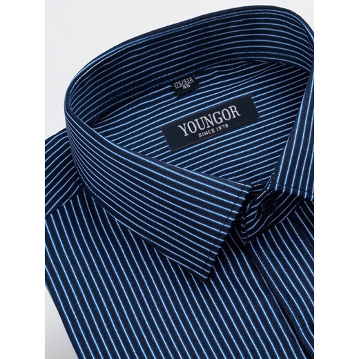Store oficial de Yager Camisa oficial de manga larga para hombres 2025 Nuevo algodón puro algodón gratis Iron de mediana edad de mediana edad de alta gama Fining de ropa formal 6629 40 (recomendado 130-145Jin [Jin equivale a 0.5 kg])
