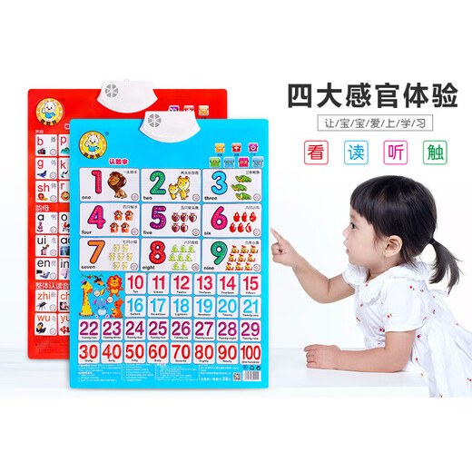 Chinesisches und englisches Congcong Bären Audio -Poster Kinder Englisch lernen Baby Kognitive frühe Bildung Pinyin Alphanumeric Toys English Alphabet