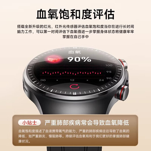 健为民智能健康血糖血压监测手表测血脂尿酸心率一体机动态测心电图手环 GJ-SH-02【测血糖血氧尿酸心率睡眠一体机】