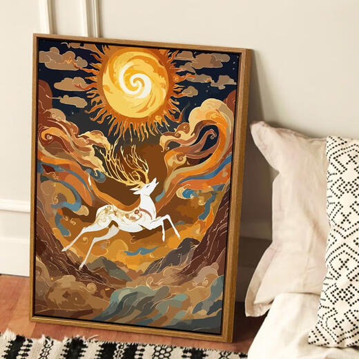 Tiger Tiger Dunhuang Divine Beast Nine Colored Deer Digital Oil Painting 2024 Nouvelle peinture de couleur bricolage Remplissage peint à la main
