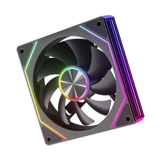 动力火车（PowerTrain）棱镜8 PRO机箱风扇12CM台式电脑ARGB神光同步主机散热风冷 无限镜灯效 黑色正叶