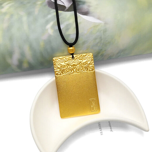 OIDSG Old Phoenix 999 Vietnamese sand gold Wu Shi brand pendant for men and women gold-plated necklace square card pendant can be woven Kirin Ji super large auspicious Wu Shi brand about 4.3*6cm65g free