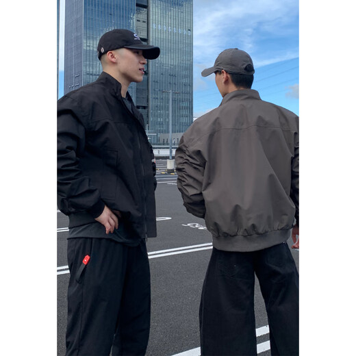 Muwei American style stand-up collar handsome jacket men's autumn and winter coach flight assault top thickened quilted warm jacket black 90% of buyers choose XL recommended 130-150Jin Jin equals 0.5 kg