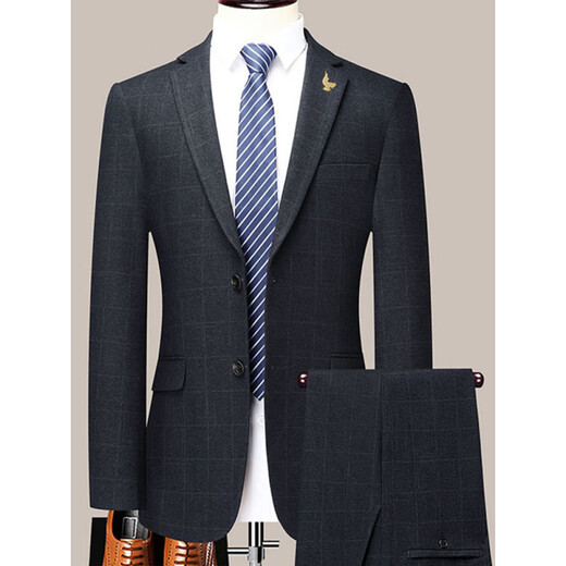 ANNONCE BIGLE SUITE MENS'S BUSINESS FORMAL USE BANQUET COMSE DE TRAVAILLEMENT PRINTEMPS ET AUTOMNE NOUVELLE VACHEUR DE LOCE MENSEMENT MENSEAU 9905 Double fente S 165/84